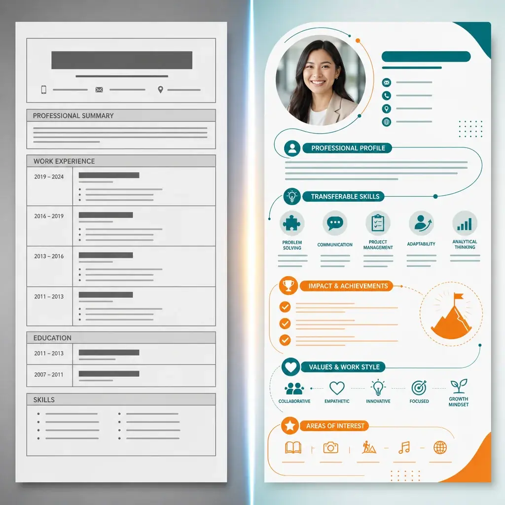 Comparison of a chronological resume and a transferable-skills resume